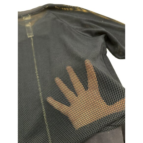 Chico's Navy Blue Mesh Jacket Size 1 Medium Long Sleeve Womens Zip Up Semi Sheer - Picture 4 of 4